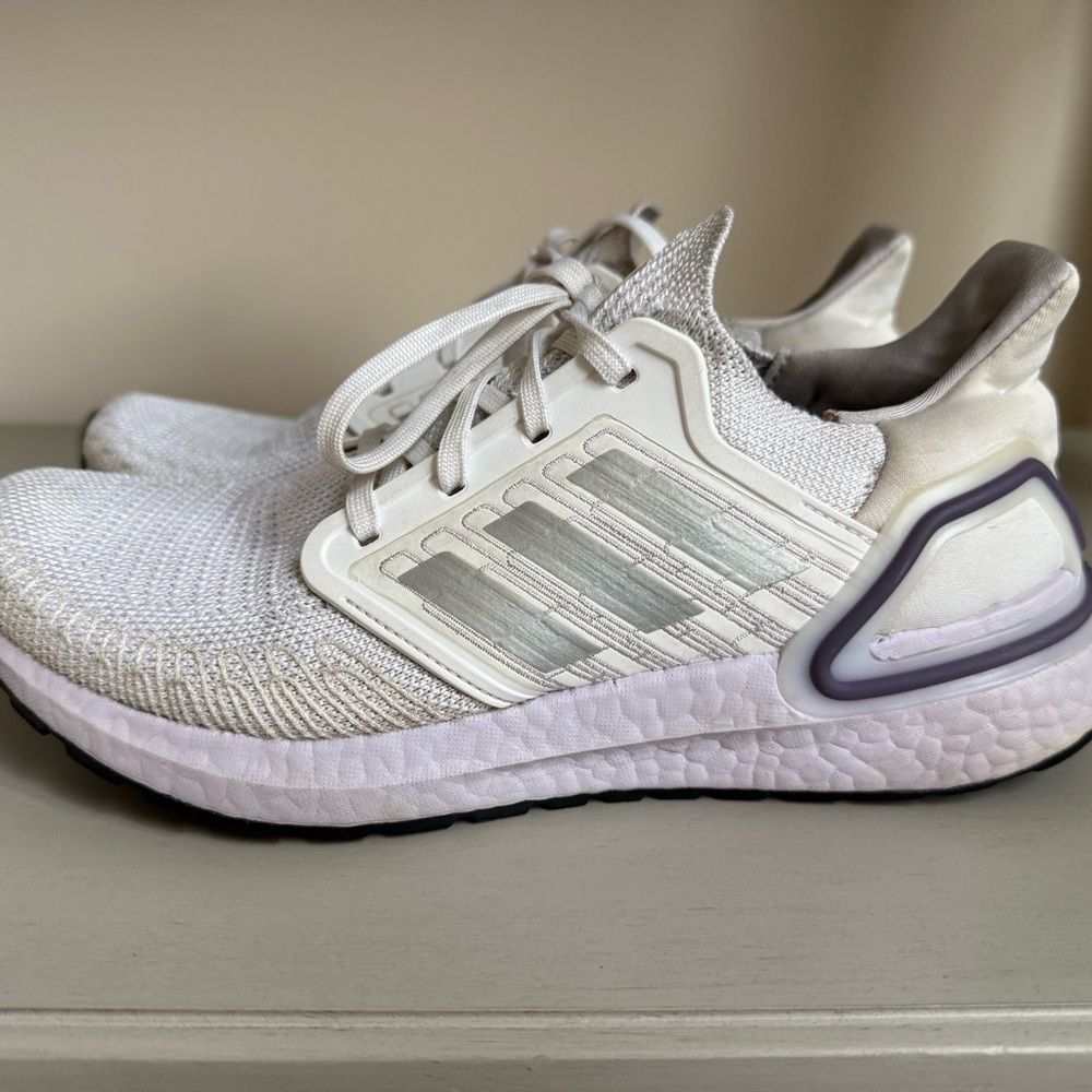 Adidas Women's Ultra Boost White and Gray Sneakers